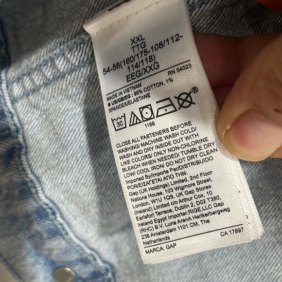 Gap '90s Icon Denim Blue Jean Cropped Jacket size XXL - Picture 4 of 7